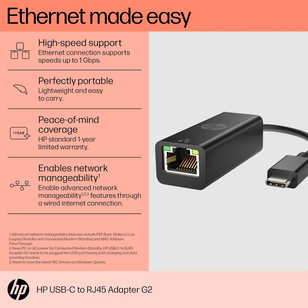 HP USB-C to RJ45 Adapter
