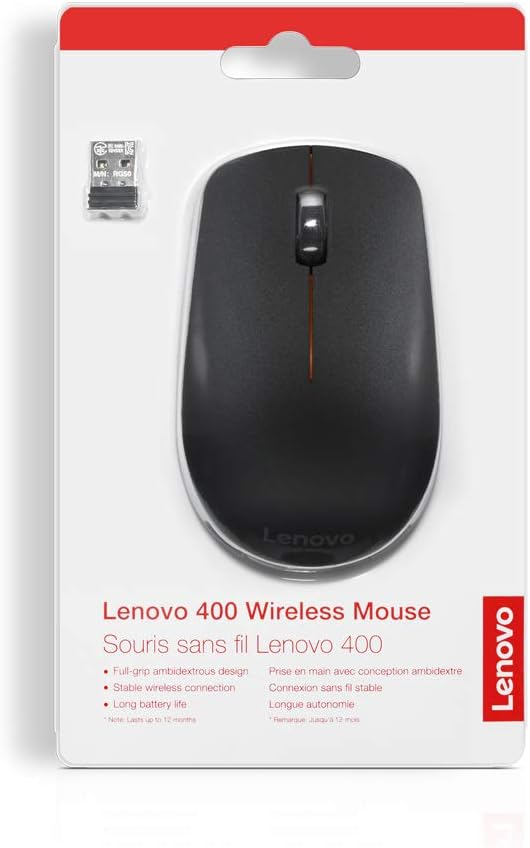 Lenovo 400 Wireless Optical Mouse, Black