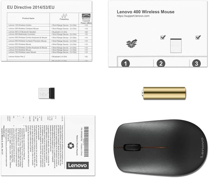 Lenovo 400 Wireless Optical Mouse, Black