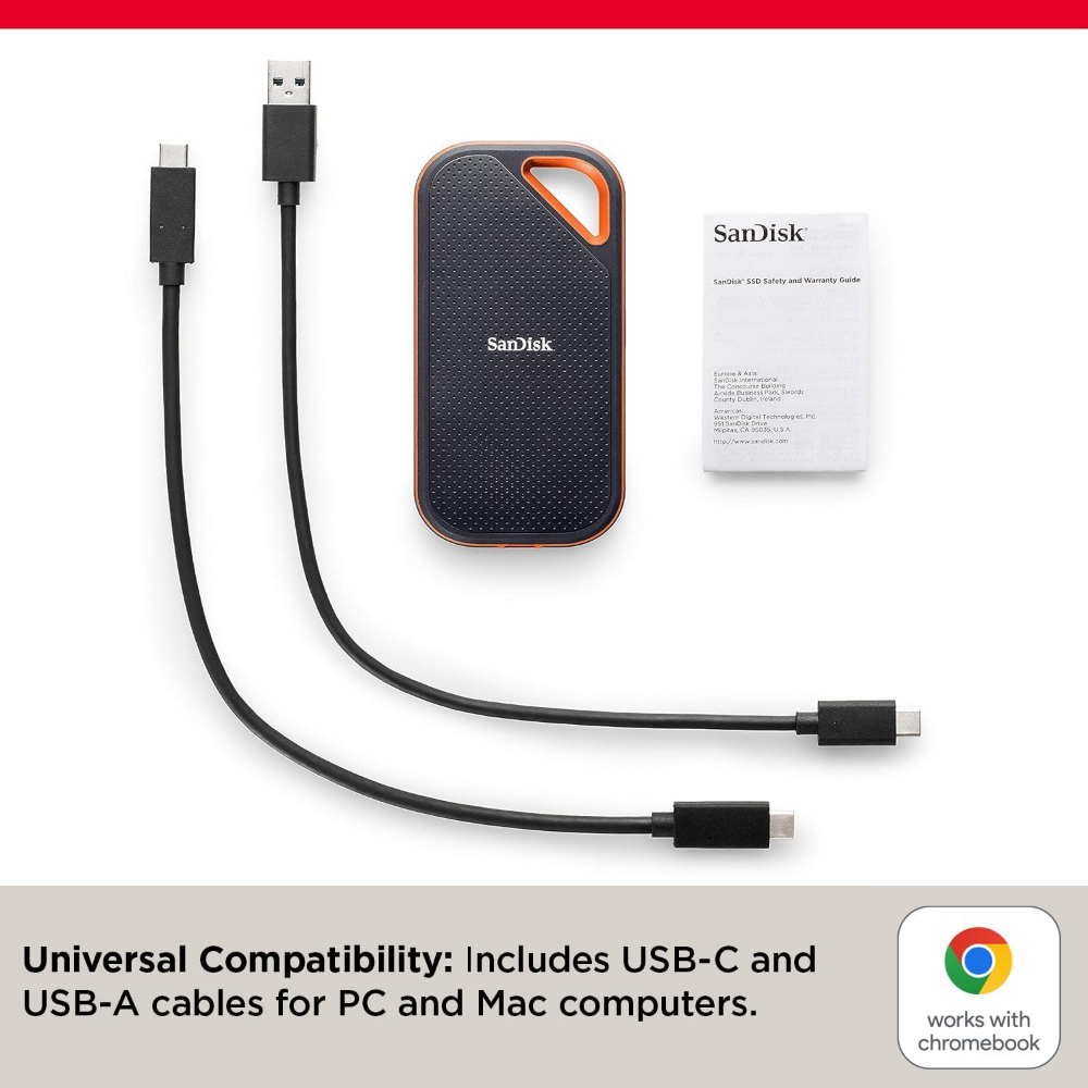 SANDISK E81 EXTREME PRO PORTABLE EXTERNAL SSD V2 1TB - Black