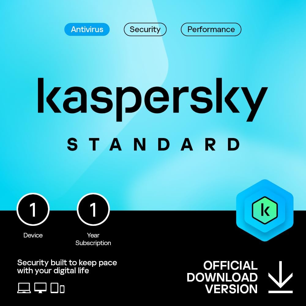 Kaspersky Standard 1 Device – 1 Year | Advanced Security for Your PC