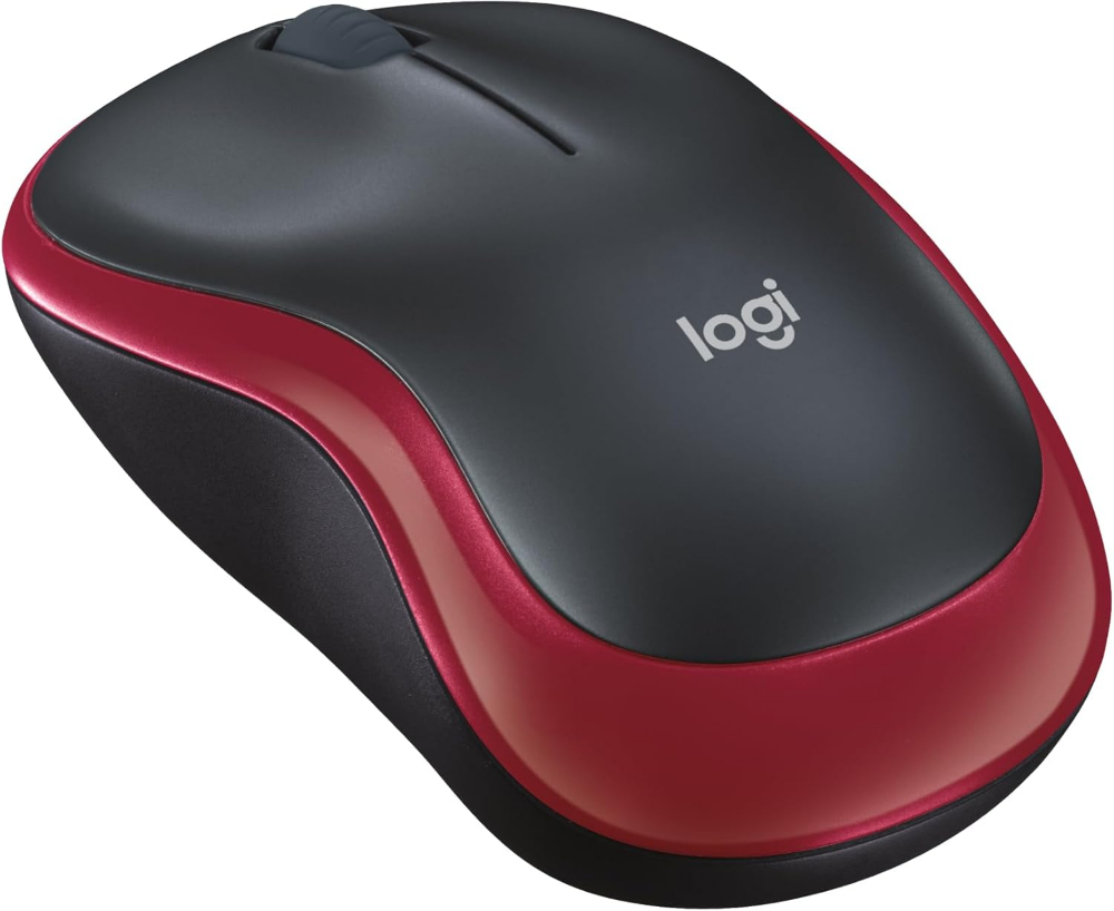 Logitech M185 Wireless Mouse – Blue / Red / Swift Grey