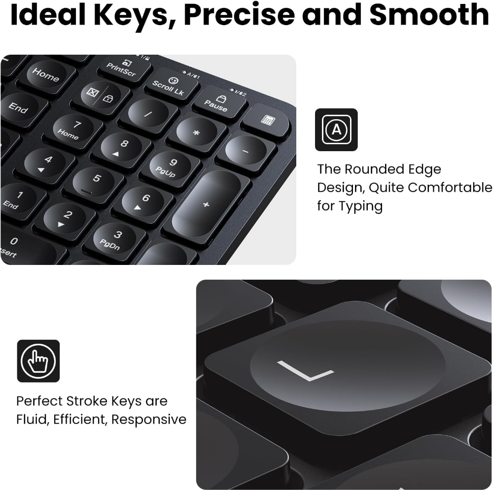 UGREEN Ergonomic and Wireless Keyboard and Mouse Combo