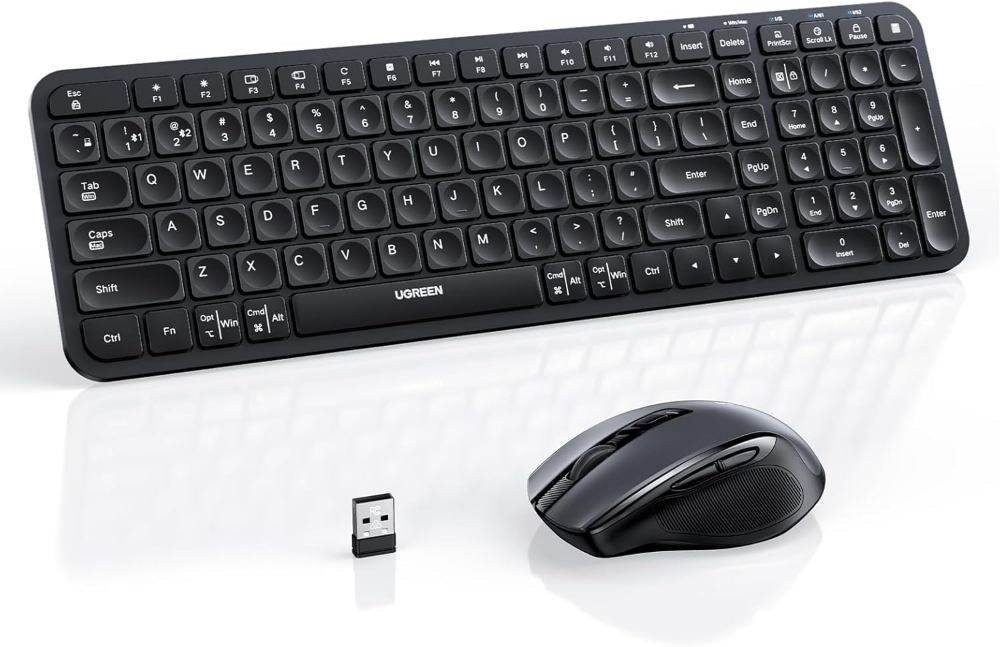UGREEN Ergonomic and Wireless Keyboard and Mouse Combo
