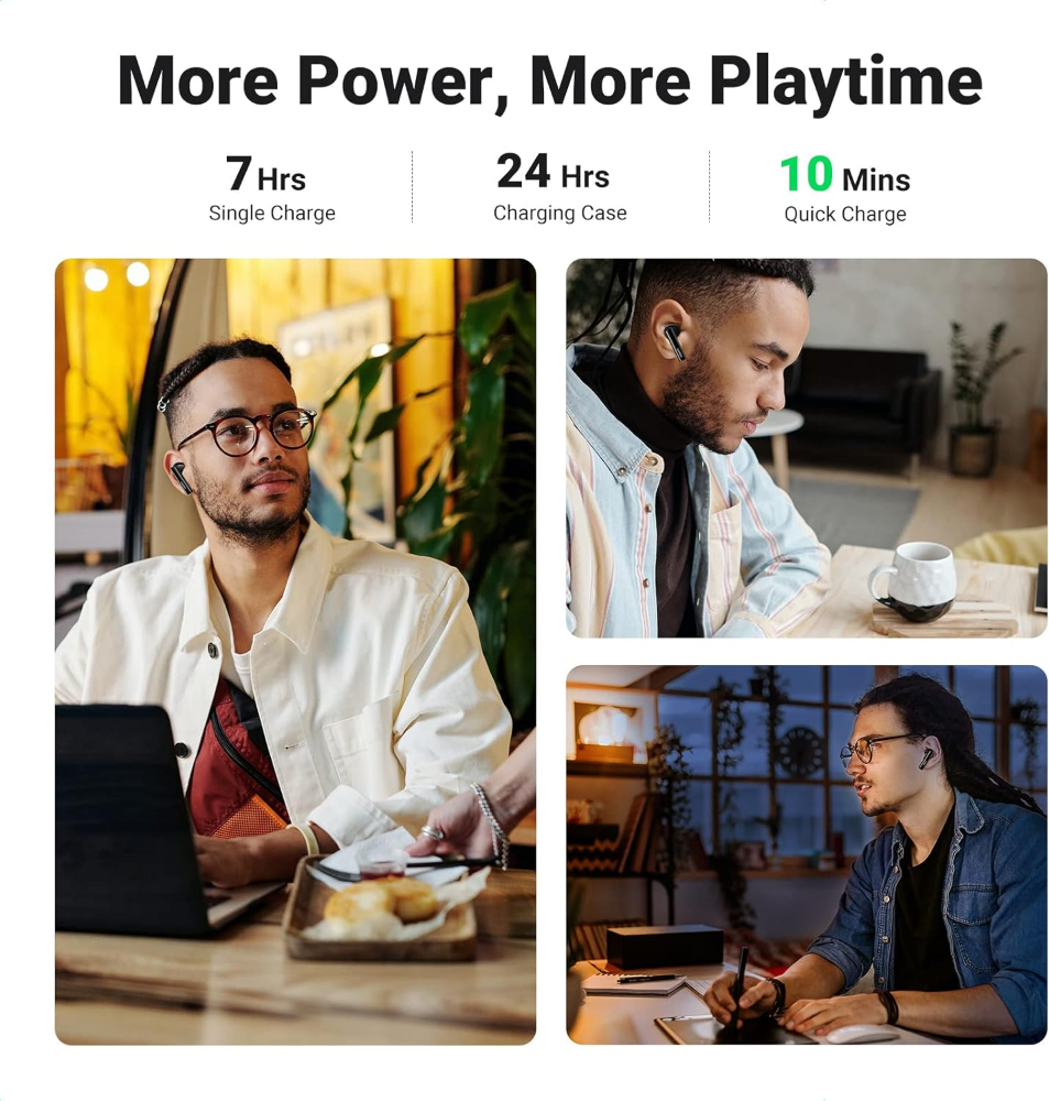 UGREEN HiTune T3 Active Noise Cancelling Wireless Earbuds Bluetooth 5.2, AI-Enhanced Clear Calls Bluetooth Earbuds with mic, Transparency Mode, 10mm Drivers with Bass Boost, HiFi Sound,Fast Pair image 4