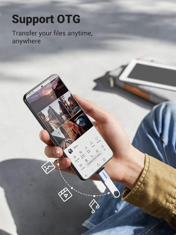 UGREEN USB C to USB A 3.2 10Gbps OTG Adapter With Lanyard