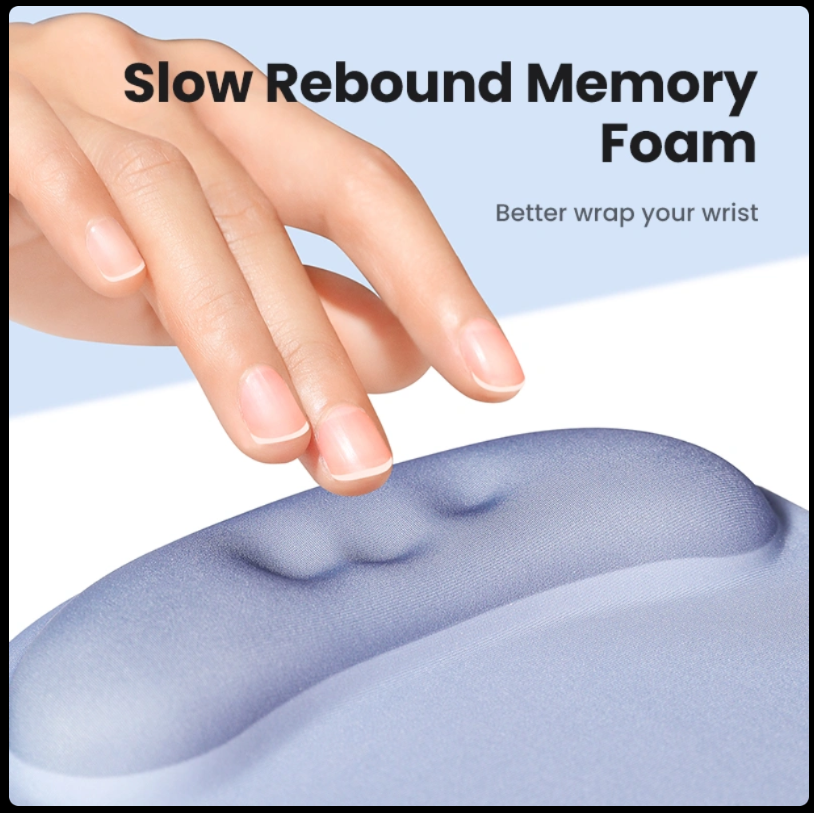 UGREEN Ergonomic Mouse Pad with Gel Wrist Support – Anti-Slip (Green, Grey & Black)