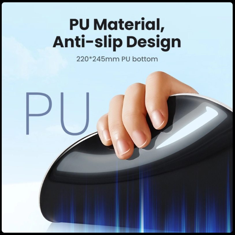 UGREEN Ergonomic Mouse Pad with Gel Wrist Support – Anti-Slip (Green, Grey & Black)