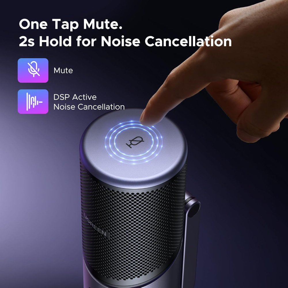 UGREEN USB Microphone 24bit/96KHz RGB Gaming Mic Cardioid Condenser PC Microphone Noise Reduction for Podcasting, Streaming, Recording with Quick Mute, image 5
