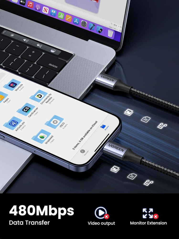 UGREEN 240W USB C to USB C Cable, Fast Charging USB C Cable image 6