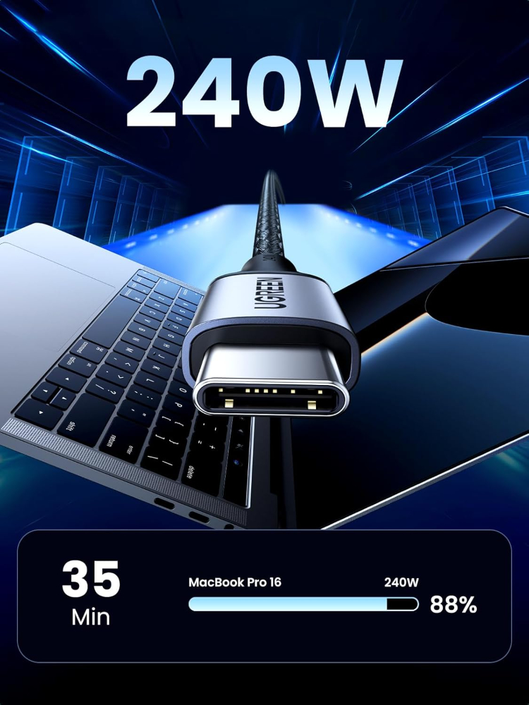 UGREEN 240W USB C to USB C Cable, Fast Charging USB C Cable image 2