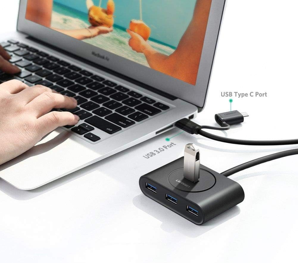 UGREEN 4-in-1 USB 3.0 Port Hub 5Gbps Data Transfer Adapter