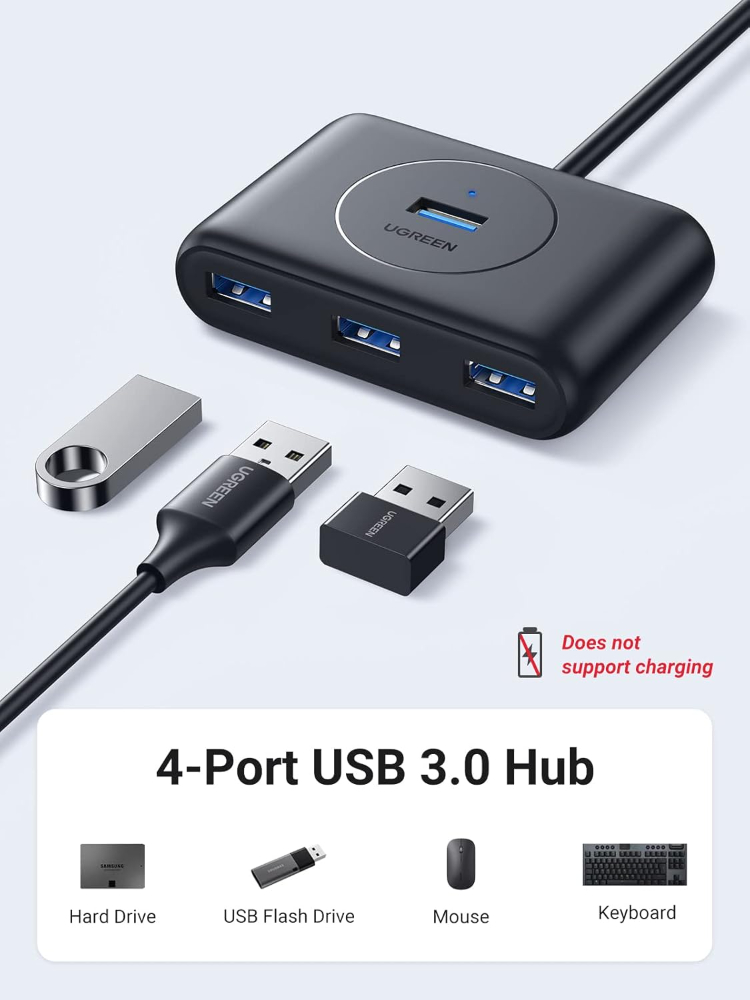 UGREEN 4-in-1 USB 3.0 Port Hub 5Gbps Data Transfer Adapter