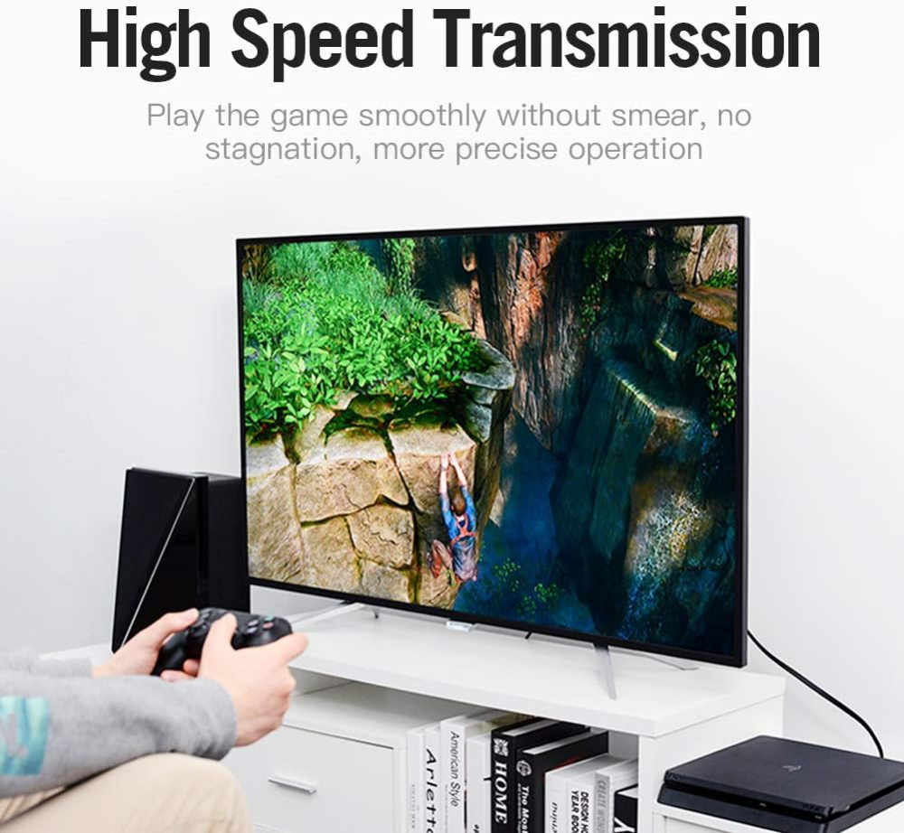 ention Flat 4K HDMI Cable, Ultra High Speed Male to Male HDMI 2.0 Cable 18Gbps 4K@60Hz