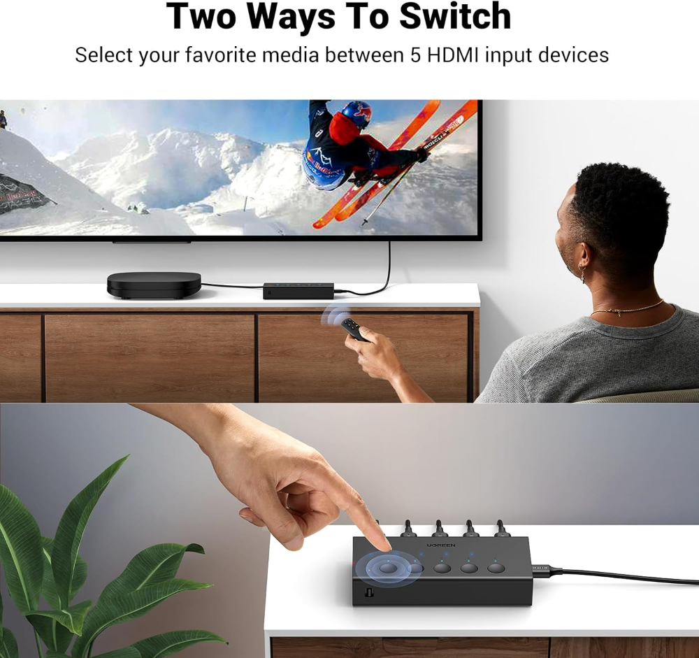 UGREEN HDMI Switch 5 in 1 Out, HDMI Splitter 4K@60Hz with Remote, image 4