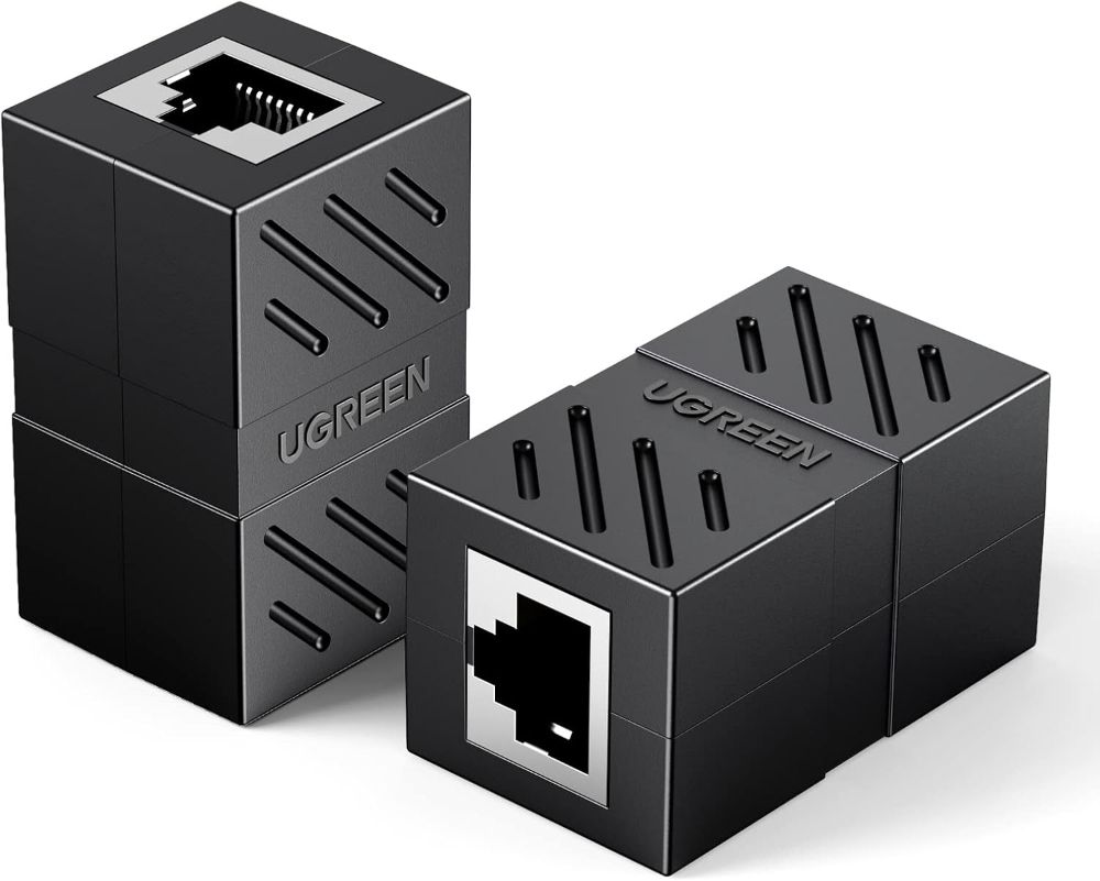 UGREEN RJ45 Network Keystone Jack Inline Coupler Female to Female (Black) image 2