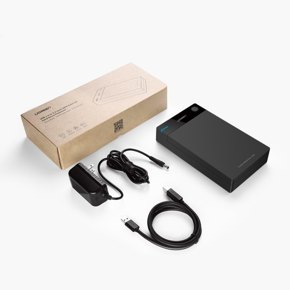 UGREEN External Hard Drive Enclosure for 3.5 2.5 Inch SATA SSD HDD USB 3.0 to SATA III Hard Drive Case with UASP 12V Power Adapter Compatible image 8