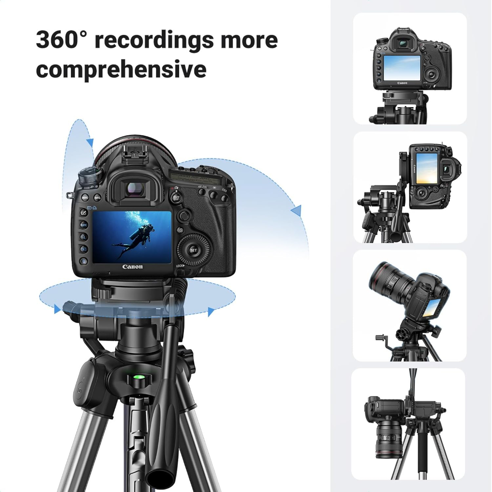UGREEN Camera Tripod Stand 69''/175cm Heavy Duty Stand Adjustable Professional Tripod Holder image 5