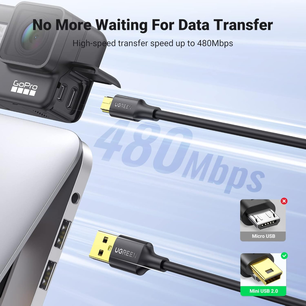 UGREEN US132 USB-A to Mini-USB Cable image 2