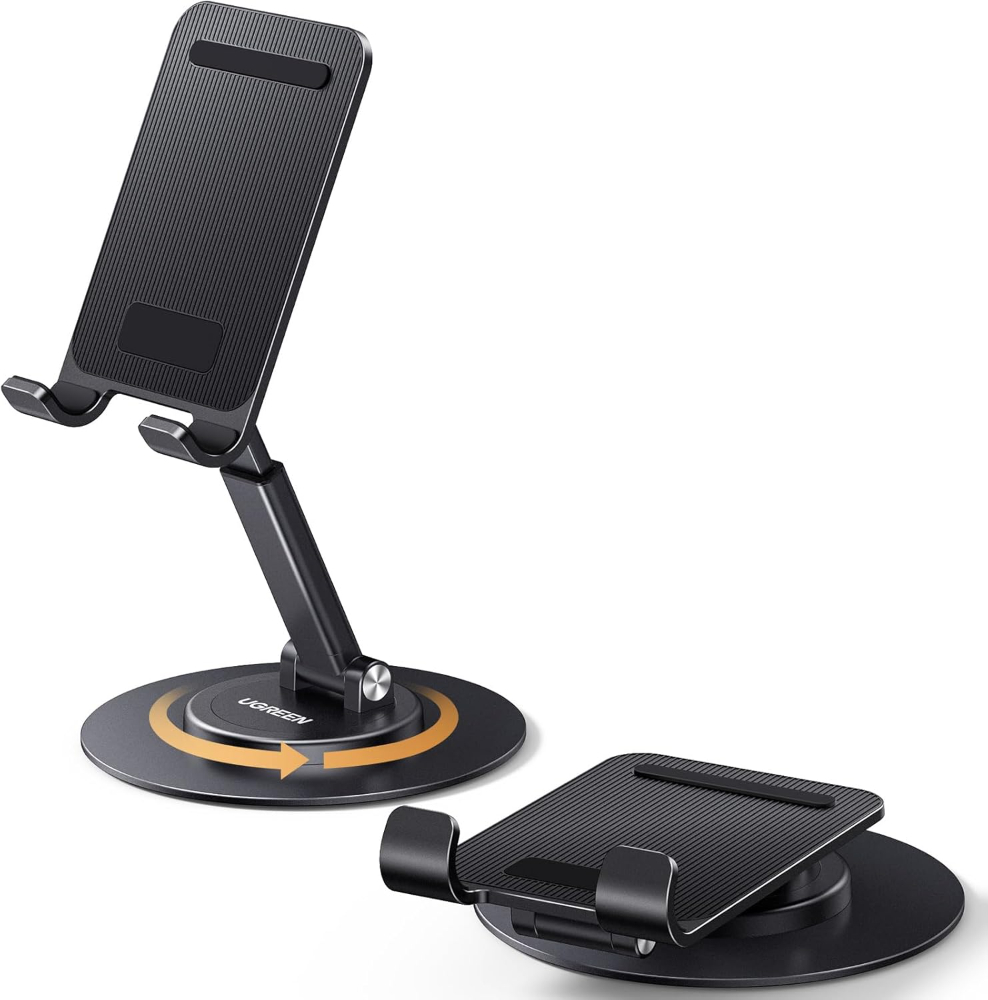 UGREEN Phone Stand iPhone Desk Holder Swivel 360° Rotating Base Adjustable Height Foldable Mobile Travel Mount image 7