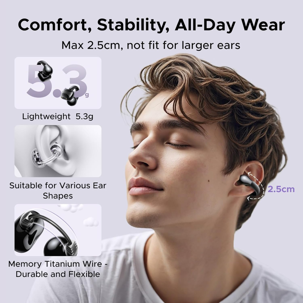 UGREEN HiTune S3 Open Ear Earbuds Bluetooth 5.4 Clip On Wireless Headphones image 8