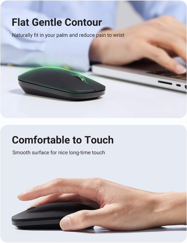 UGREEN Wireless Bluetooth Mouse USB 2.4G Silent Mice Cordless Slim, 4000 DPI Tracking 18-Month Battery Life image 5
