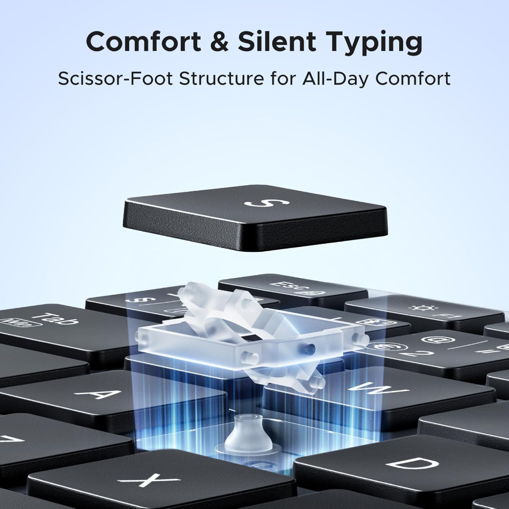 UGREEN Wireless Keyboard, Bluetooth Keyboard with UK Layout, Mini and Rechargeable Ergonomic Keyboard, BT5.4 &2.4GHz image 4