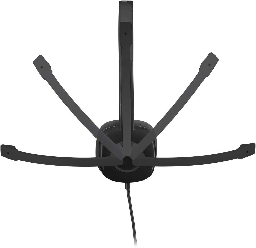 Logitech H151 Wired Headset, Analog Stereo Headphones with Rotating Noise-Cancelling Microphone, 3.5 mm Audio Jack, in-Line Controls, PC/Mac/Laptop/Tablet/Smartphone - Black