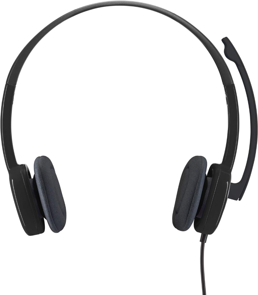 Logitech H151 Wired Headset, Analog Stereo Headphones with Rotating Noise-Cancelling Microphone, 3.5 mm Audio Jack, in-Line Controls, PC/Mac/Laptop/Tablet/Smartphone - Black