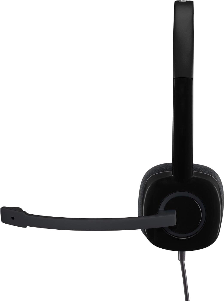 Logitech H151 Wired Headset, Analog Stereo Headphones with Rotating Noise-Cancelling Microphone, 3.5 mm Audio Jack, in-Line Controls, PC/Mac/Laptop/Tablet/Smartphone - Black