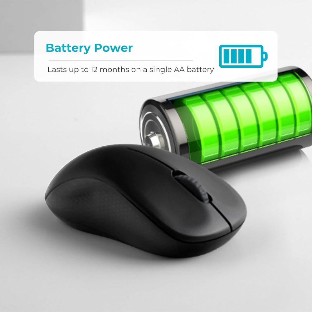 Rapoo X1810 Wireless Optical Mouse & Keyboard, Media Control, Spill-Resistant Design,12 Months Long Battery Life, 1000 DPI Tracking Engine, Plug-and-Forget Nano Receiver
