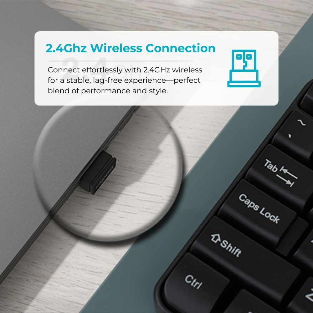 Rapoo X1810 Wireless Optical Mouse & Keyboard, Media Control, Spill-Resistant Design,12 Months Long Battery Life, 1000 DPI Tracking Engine, Plug-and-Forget Nano Receiver