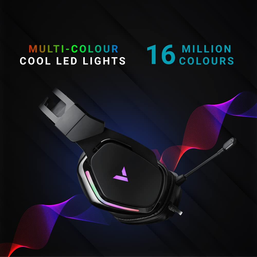 RAPOO VH710 Gaming Headset Virtual 7.1 Channel Customized Drive ENC Noise Reduction Microphone 50mm Unit RGB Light Wired Control - Black