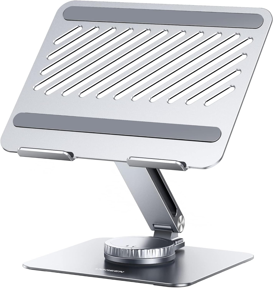 UGREEN  Swivel Adjustable & Foldable Laptop Stand – 360° Rotating Ergonomic Aluminum Riser with Full Height & Tilt for MacBook & Laptops up to 17 inch image 2