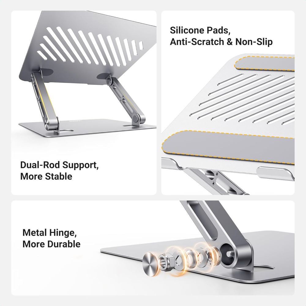 UGREEN  Full-Angle Hover Adjustable & Foldable Laptop Stand – Premium Ergonomic Aluminum Riser with Infinite Tilt for MacBook & Laptops up to 17 inch image 5