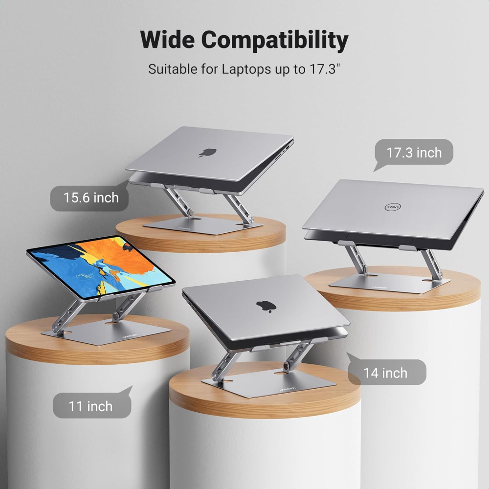 UGREEN  Full-Angle Hover Adjustable & Foldable Laptop Stand – Premium Ergonomic Aluminum Riser with Infinite Tilt for MacBook & Laptops up to 17 inch image 4