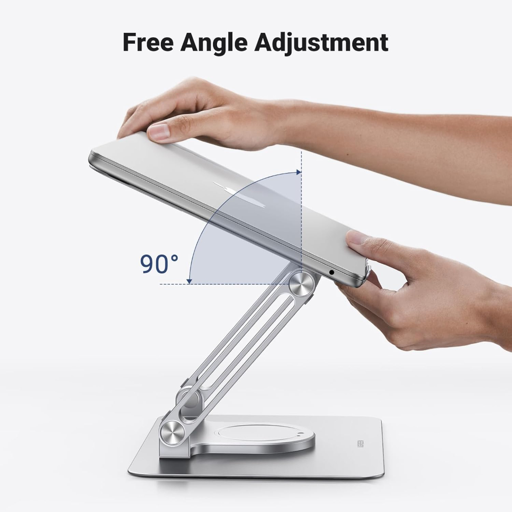 UGREEN  Dual-Axis Rotating Adjustable & Foldable Laptop Stand – 360° Swivel Ergonomic Aluminum Riser for MacBook & Laptops up to 16 inch