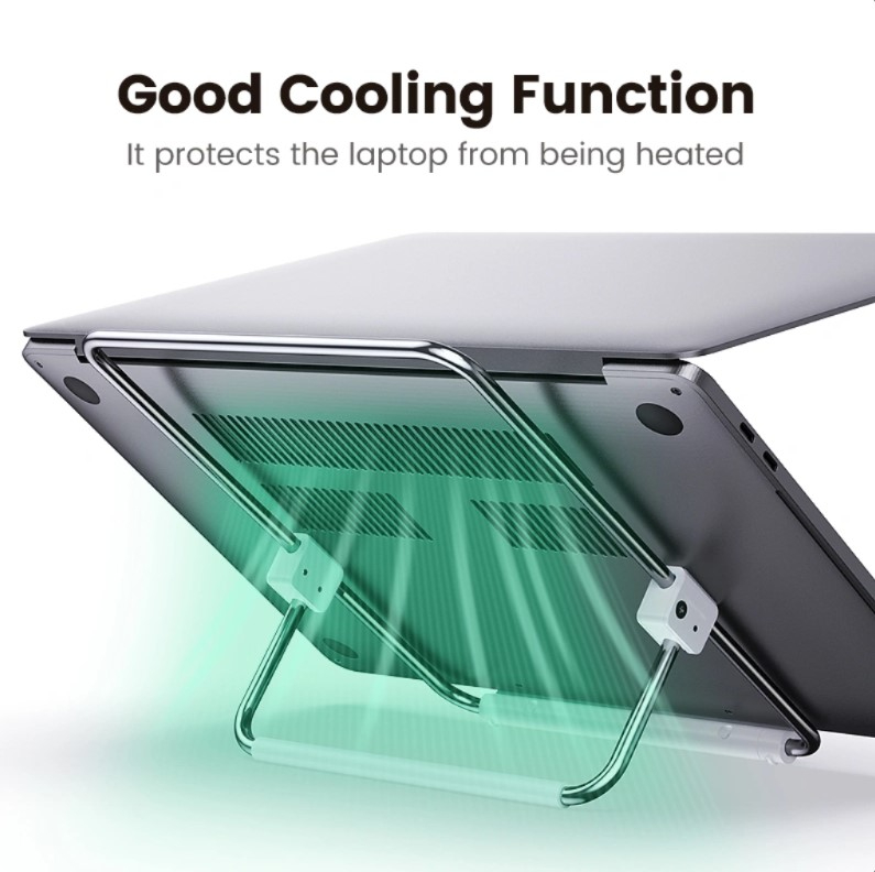 UGREEN Desktop Laptop Stand (Silver) – Ergonomic Aluminum Riser, Ventilated Cooling Holder for MacBook & Laptops up to 16 inch image 4