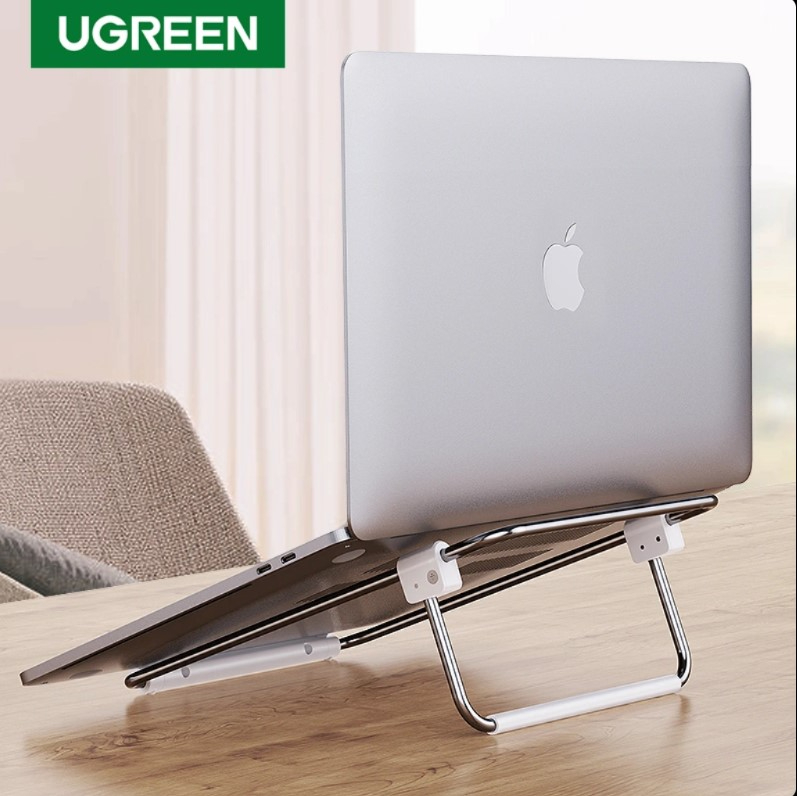 UGREEN Desktop Laptop Stand (Silver) – Ergonomic Aluminum Riser, Ventilated Cooling Holder for MacBook & Laptops up to 16 inch image 2
