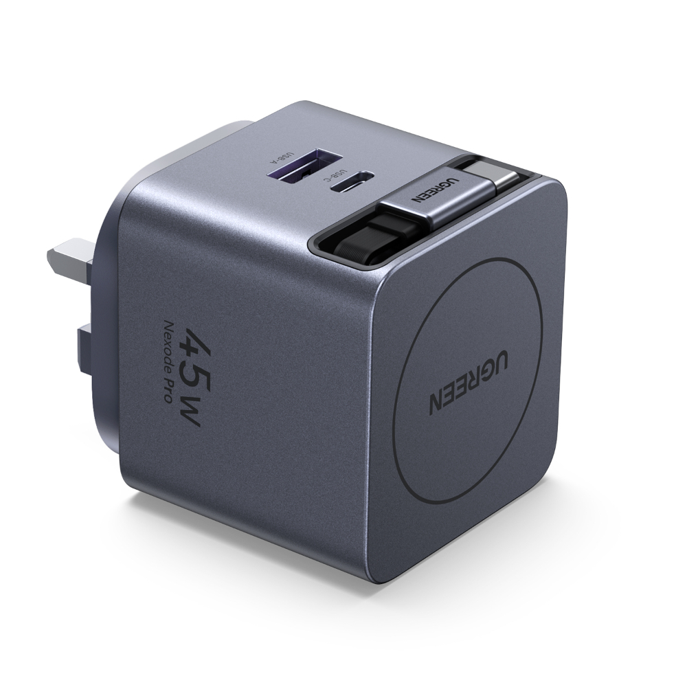 UGREEN 45W GaN Fast Charger (UK Plug) – 3-Port 2 USB-C + 1 USB-A PD Power Adapter for MacBook, iPhone, Samsung, iPad & Laptops image 2