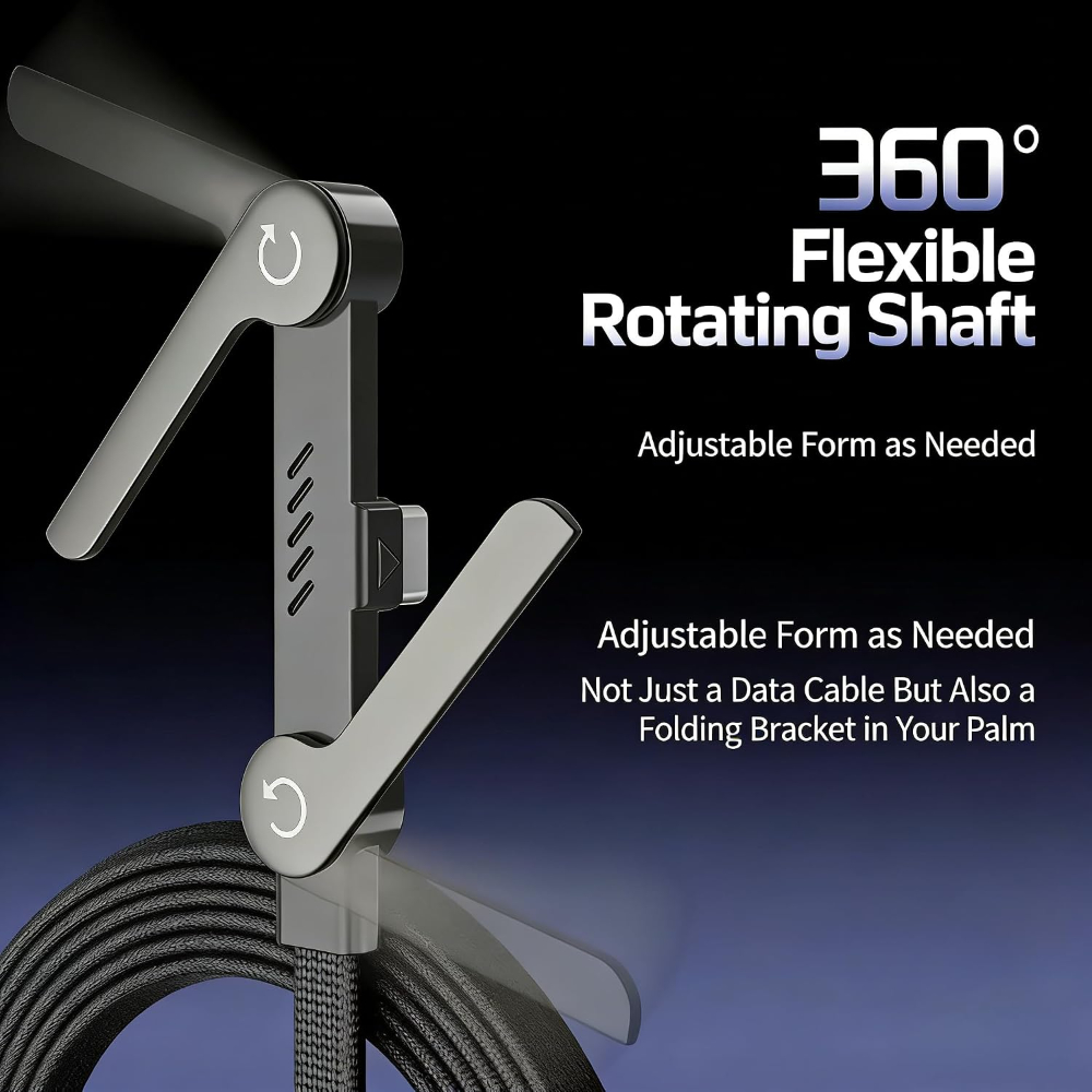 2-in-1 invisible charging cable+folding stand, 240W super fast charging Type-C cable image 5