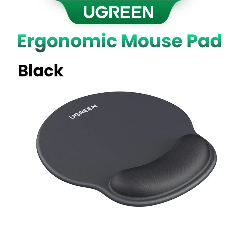 UGREEN Ergonomic Wrist Rest Mouse Pad (Stray Night Black), Memory Foam Support for Comfortable All-Day Use | Compatible with Optical & Gaming Mice, for Office & Home Desk Setups