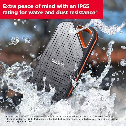 SANDISK E81 EXTREME PRO PORTABLE EXTERNAL SSD V2 4TB - Black image 8