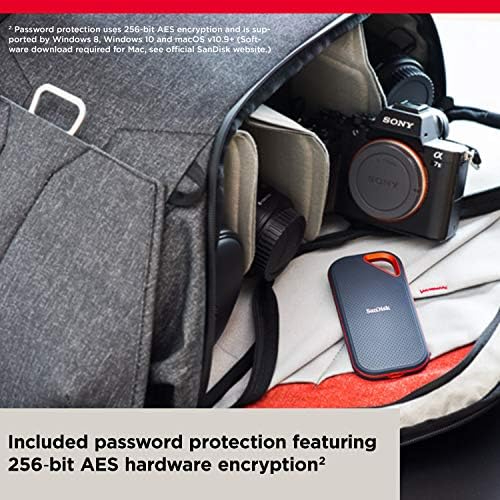 SANDISK E81 EXTREME PRO PORTABLE EXTERNAL SSD V2 2TB - Black