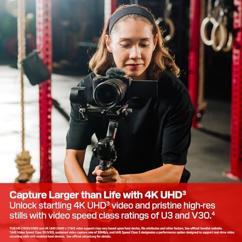 SanDisk Extreme 64GB SDXC UHS-I U3 V30 Memory Card – Up to 170MB/s, 4K UHD, SD Card for DSLR & Action Cameras (SDSDXV2-064G-GNCIN) image 6