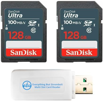 SanDisk Ultra 128GB SDXC UHS-I Class 10 Memory Card – Up to 100MB/s, Full HD, SD Card for Cameras (SDSDUNR-128G-GN3IN)