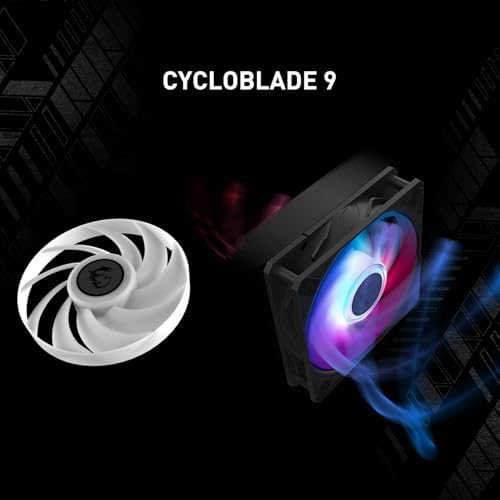 MSI MAG CORELIQUID A15 240 Black – 240mm AIO Liquid CPU Cooler, Dual 120mm ARGB PWM Fans, EPDM Tubing, Mystic Light, Intel LGA 1700/1851 & AMD AM4/AM5