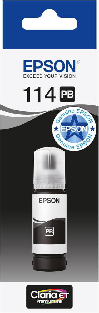 Epson 115 Photo Black Ink Bottle 70ml – Genuine Refill for EcoTank L8160, L8180 (C13T07D14A)