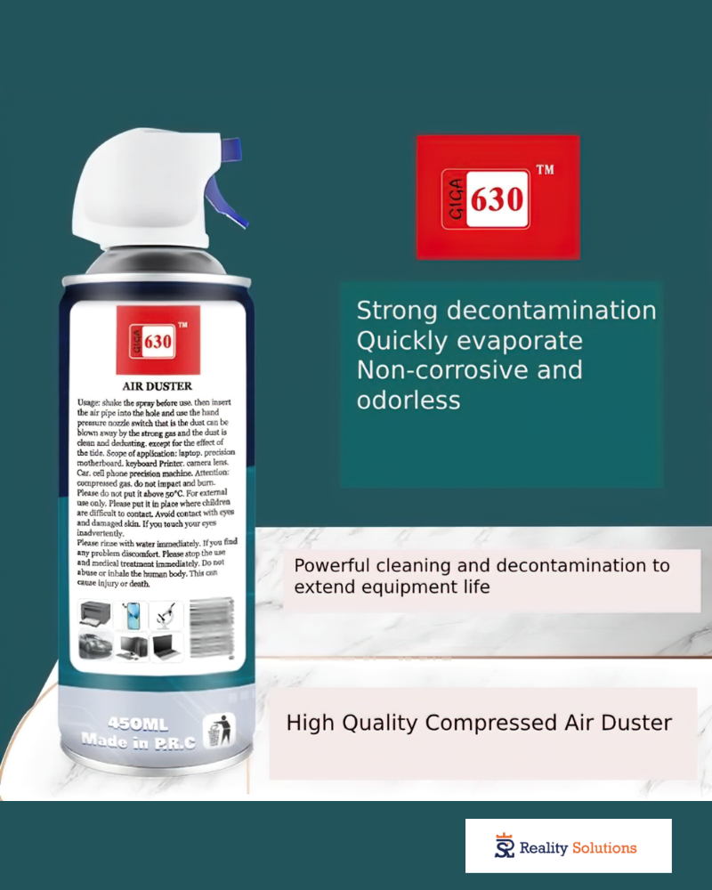 GIGA 630 Compressed Gas Air Duster 450ml – Electronics & Computer Cleaning Spray