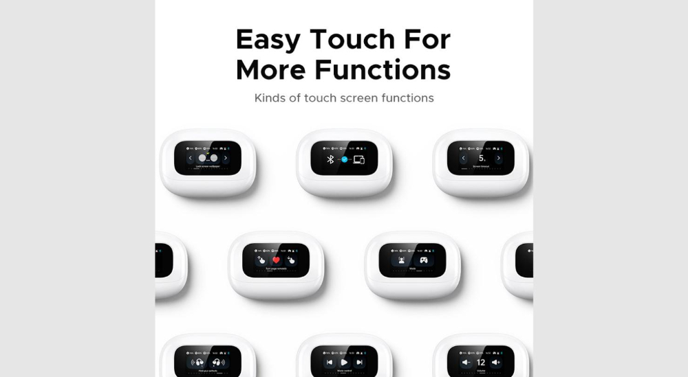 UGREEN WS208 ClipBuds Magic True Wireless Earbuds with Smart touchscreen and Longer battery life - White image 4